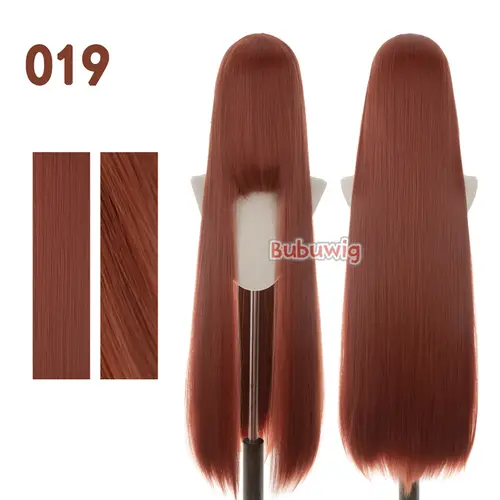 Bubuwig Synthetic Hair 100cm Long Straight Pure Color Cosplay Wigs Over 100 Colors Black White Red Blue Brown Wig Heat Resistant - Image 95