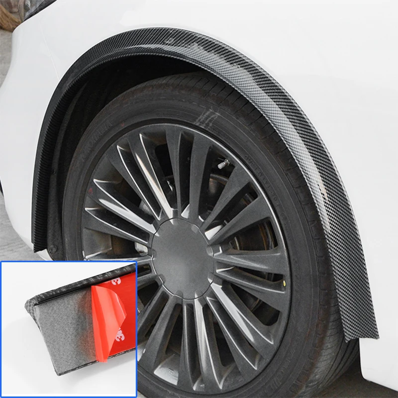 

Universal 1.5m Carbon Fiber Pattern Car Side Fender Flare Wheel Eyebrow Arch Rubber Protector Mudguards Anti-Scratch Seal Strips