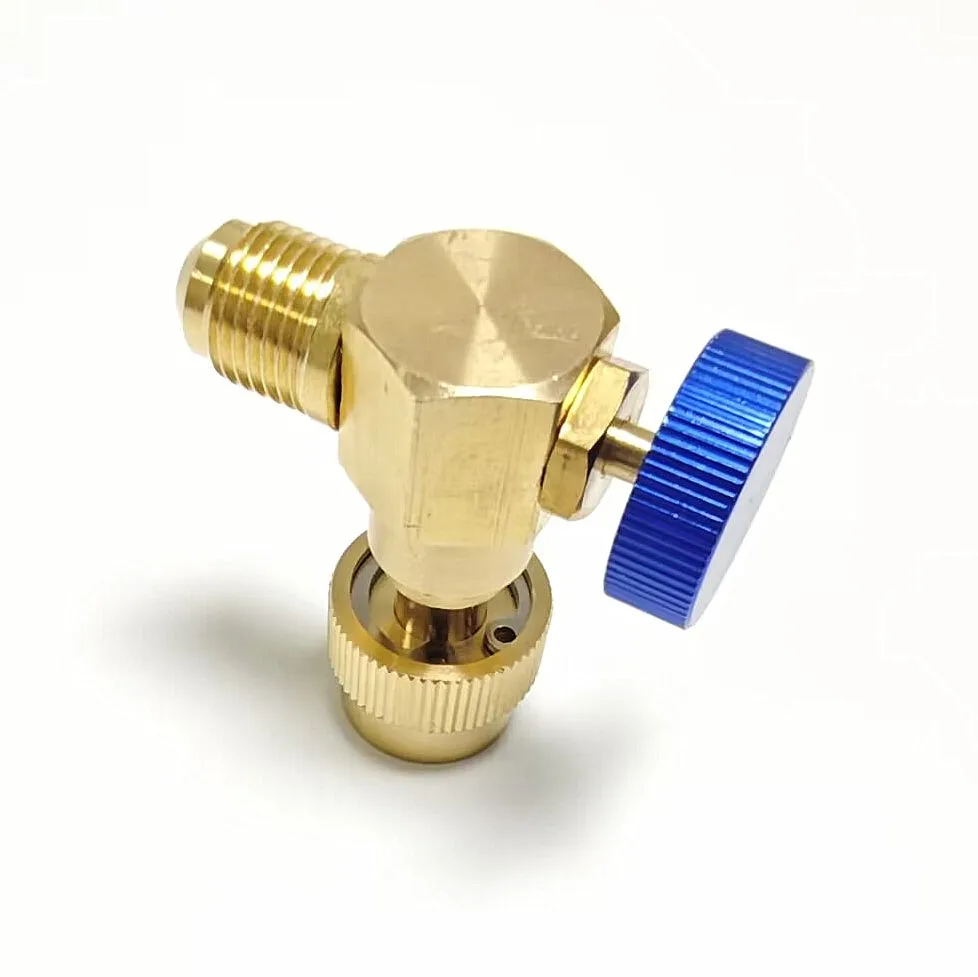 Air conditioner fluorine valve 90 degree refrigerant liquid valve R410A maintenance tool right angle fluorine safety valve