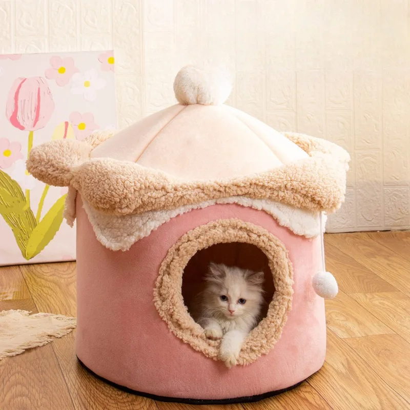 40x40cm New Ice Cream Pet Nest Cute Princess Dog Cat House Dog Accessories Cat House Comfortable Nest Dog Kennel Pet Accessories