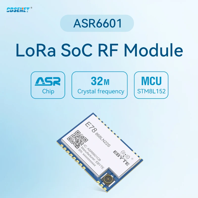 LoRaWAN SoC ASR6601 868MHz LoRa 모듈 E78-868LN22S(6601) 22dBm 무선 트랜시버 SMD PCB 스탬프 홀 커넥터 TCXO RF 라디오