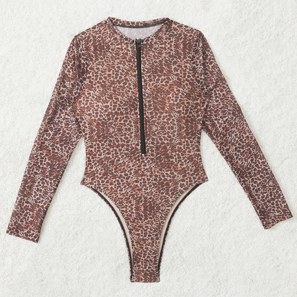 女性用日焼け止め水着ジャンプスーツ、ジッパー付き、高伸縮性、水泳、ビーチ、カジュアルウェアに最適