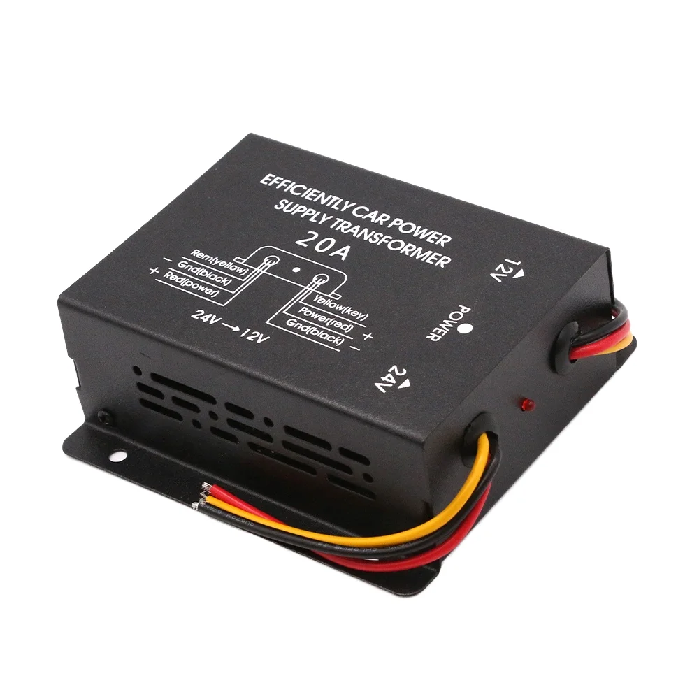 High Quality Dc Dc Converter 24V to 12V 10A 15A 20A 30A Power Supply Transformer for Car