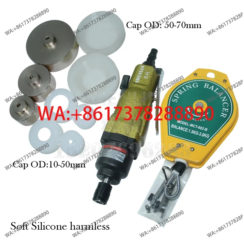 10-90Mm handheld electric capping machine, pneumatic capping , wear-resistant beef tendon rubber pad