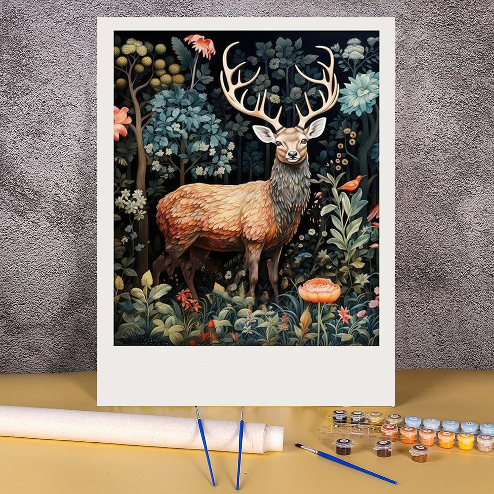 

Coloring By Numbers Animal Deer Picture For Bedroom Home Decoration Draw On Canvas Cartoon Painting Handpainted Hobby Zero Basic