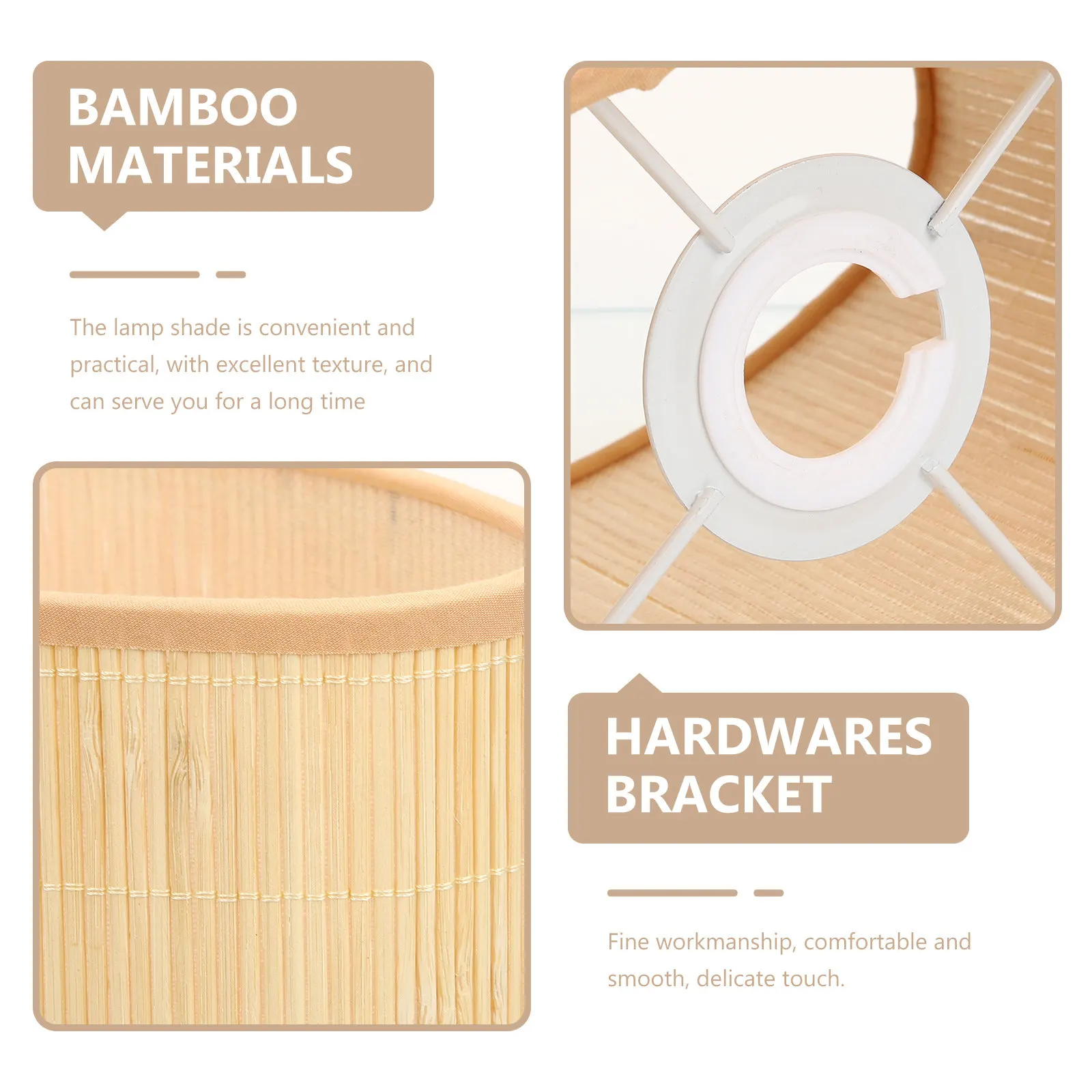 Oval Bamboo Lamp Shade Sturdy Woven Lampshade Cover for Table Desk Bedside Floor Lamps Easy Install Remove Romantic Warm Light