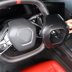 ABS Carbon Fiber For Chevrolet Corvette C8 Stingray Z51 Z06 2020-2023 Car Steering Wheel Outer Frame Cover Interior Accessories