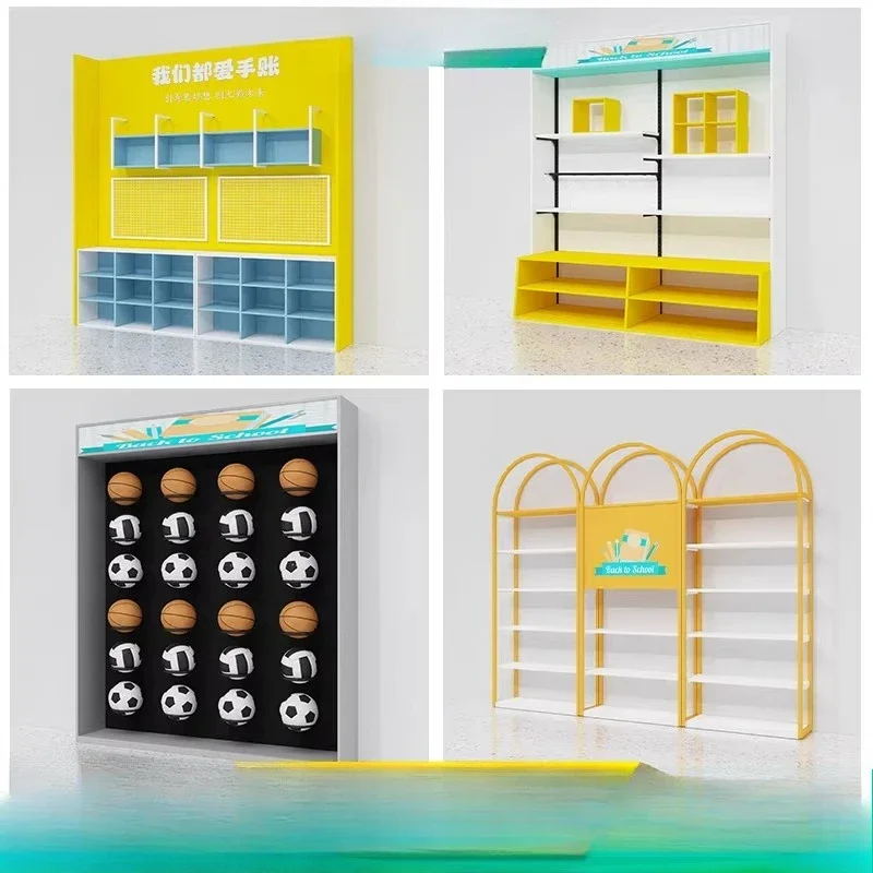 Stationery display stand Laminate pen holder Display cabinet classification and storage Adjustable double-sided wall stationery