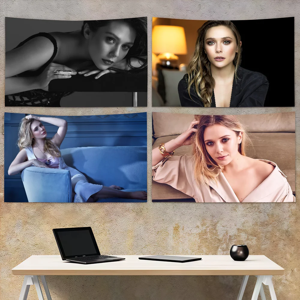 American Actor E-Elizabeth O-Olsen Flag Decoration Art Picnic Party Home Hanging Camping Outdoor Party Banner
