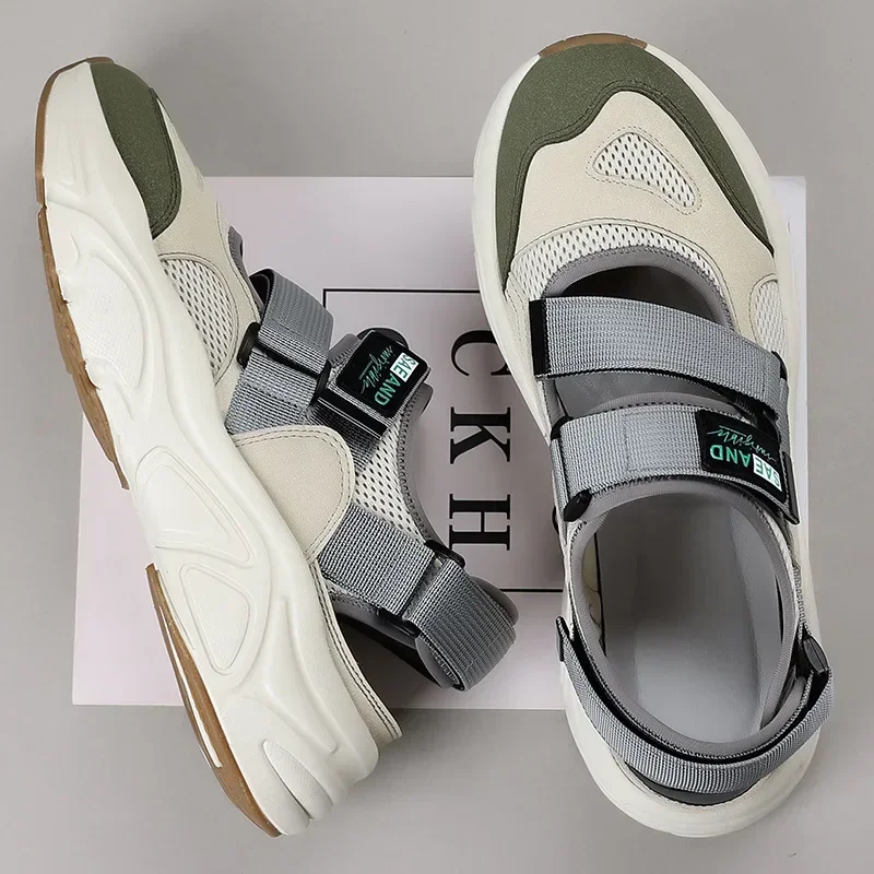 

Men's Summer Dad Shoes Trendy Outdoor Breathable Slip-On Soft Bottom Versatile Mesh Anti-Slip Big Sole Casual Shoes