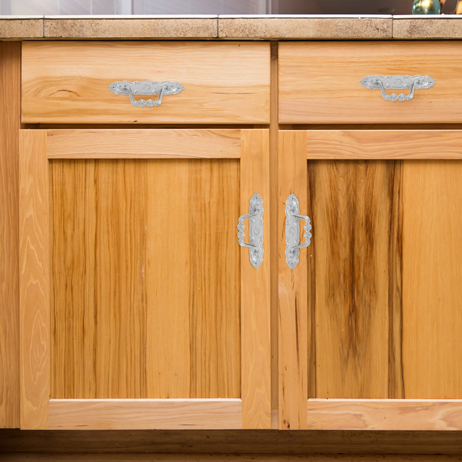 

4 Pcs Handle Cabinet Knobs Pull Handles Decorative Drawer Cupboard Door Hardware Dressing Table