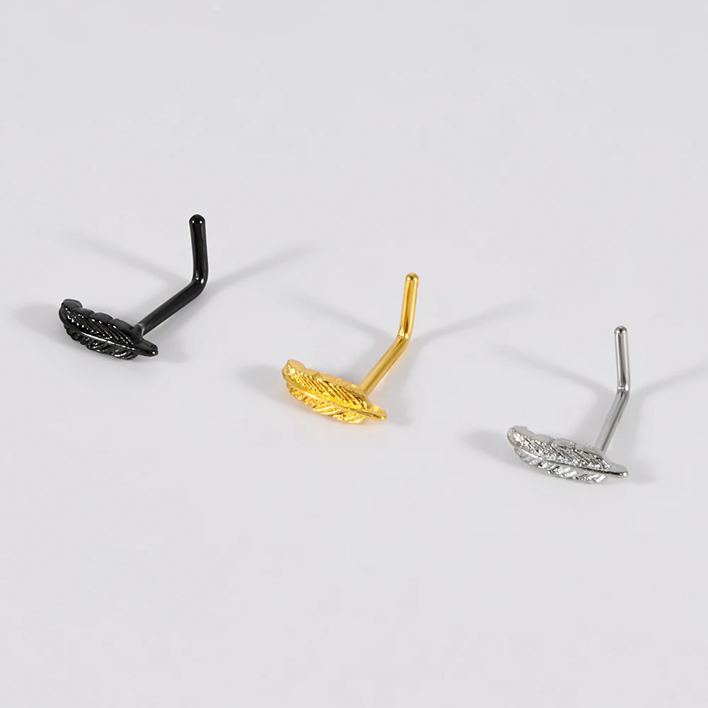 1/3PCS Stainless Steel Curve Shape Arch Zircon L Rod Zirconia Nose Studs Threadless Body Jewelry Piercing 20G For Women
