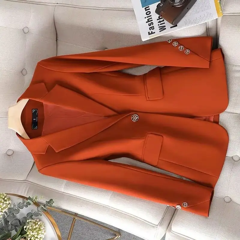 

Ladies Formal Blazer Women Jacket Long Sleeve Single Button Female Business Work Wear Coat Spring Autumn Jacket Women Outerwear