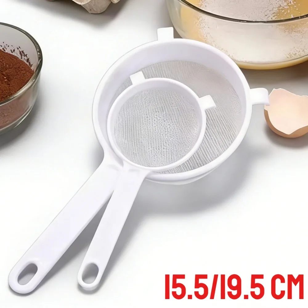 Multi-size plastic fijnmazig zeefje met handvat 7,5-19,5 cm keuken voedsel filternet voor rijst, fruit, groenten, koken en wassen