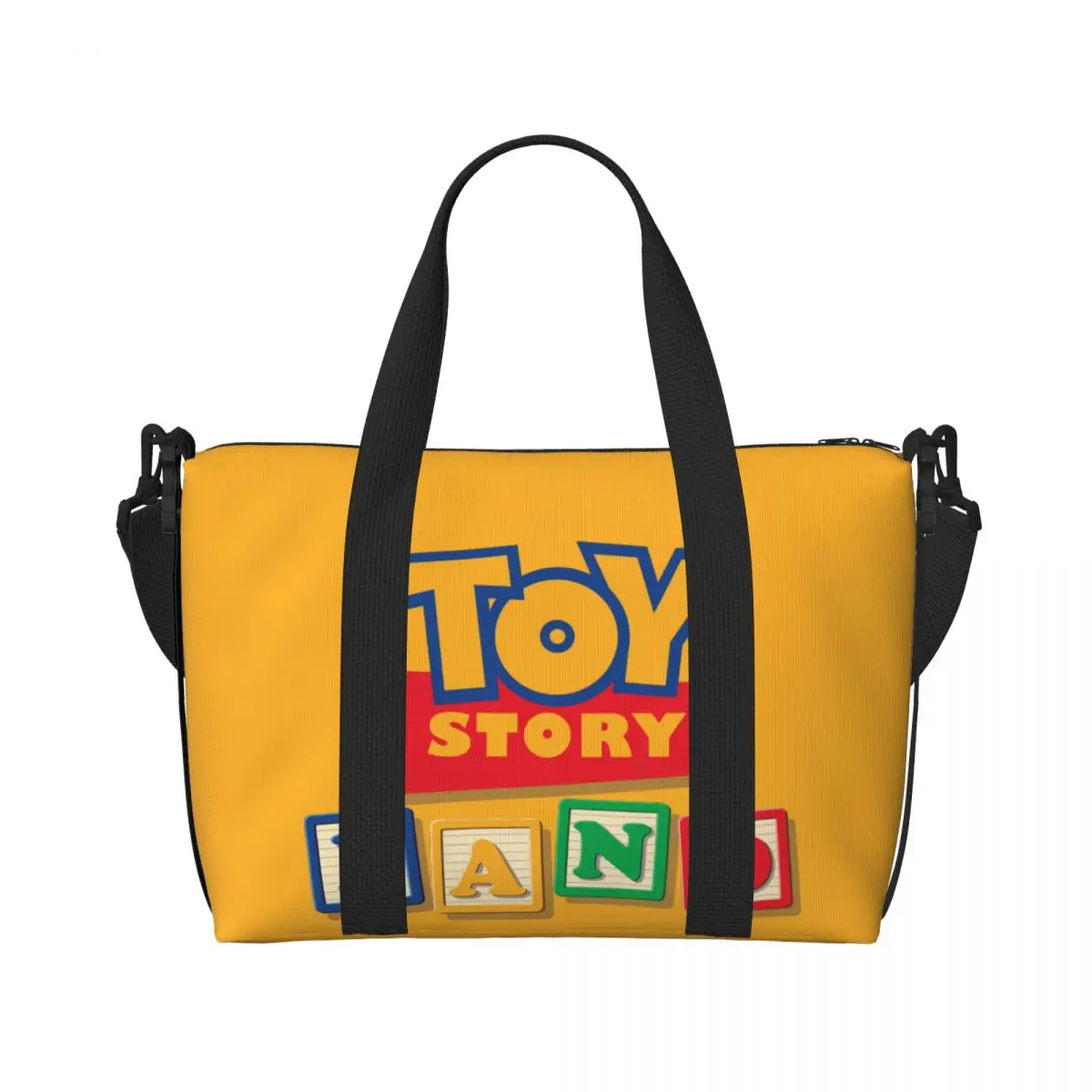 Custom Toy Story Land Cartoon Beach Tote Bag for Women Large Compartment Beach Gym Travel Bags