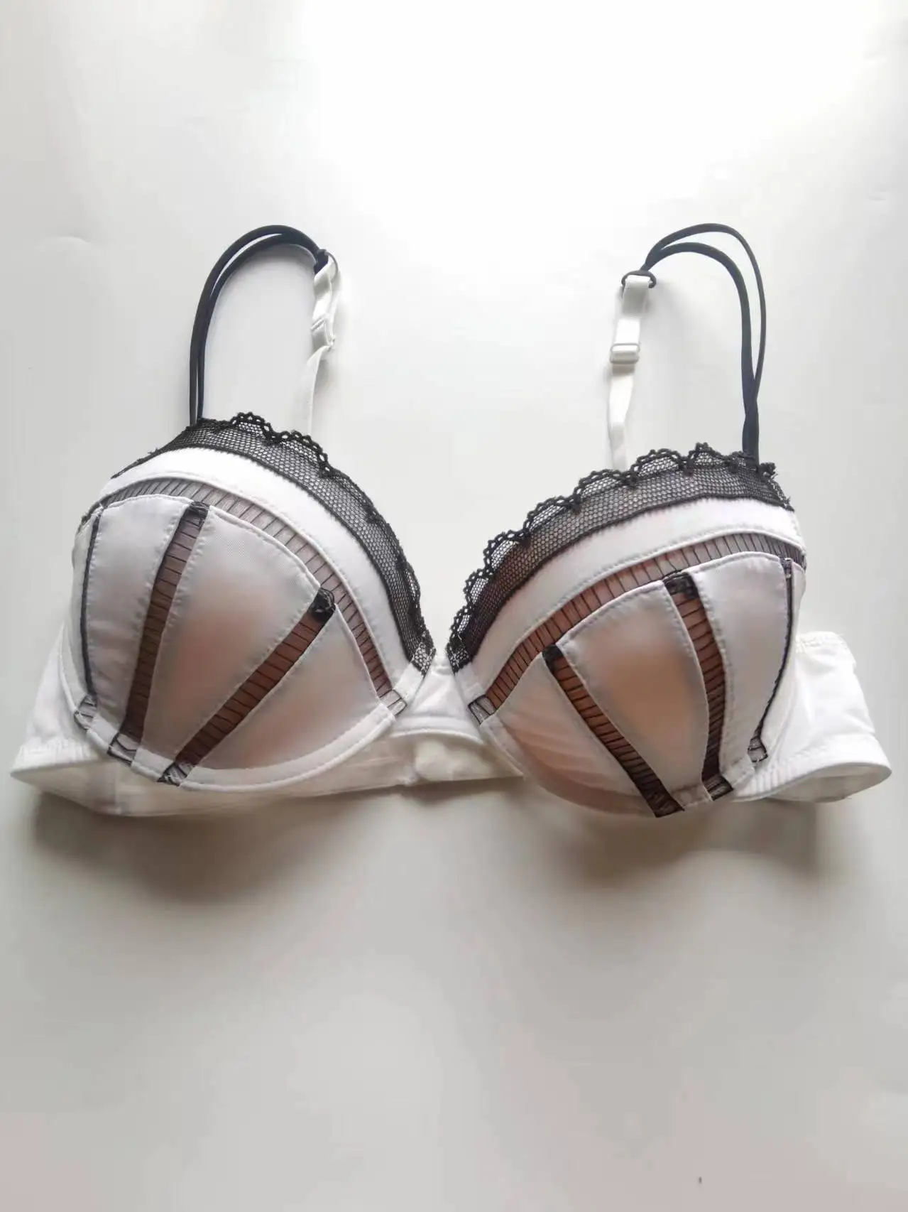 Sujetador Sexy para Mujer MELINDA CHERRY, Top Fino con Encaje, Adecuado para 70B 75A 75B 75C, Cierre de Velcro en la Espalda