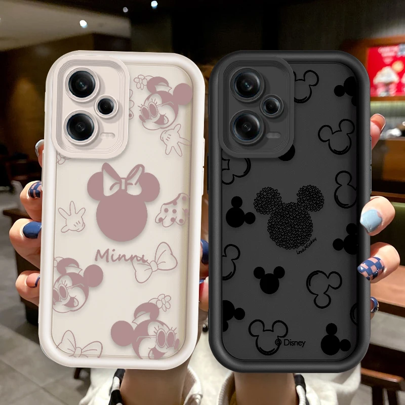 Disney Mickey Mouse Logo For Redmi Note 12 11 10 9 8 7 K50 40 30 20 12 10 9 A C Pro 5G 4G Soft Eye Ladder Phone Case