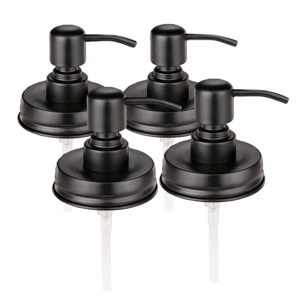 ABGR-4 Pack Mason Jar Soap Dispenser Lids With Pumps,Lotion Soap Dispenser Lids For 16Oz Regular Mouth Mason Jar Decor