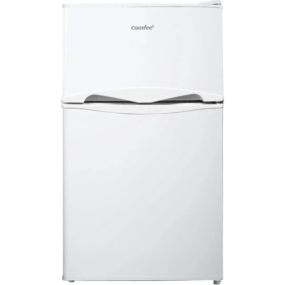 'rct87wh2(e) nevera congelador de encimera, nevera pequeña de 87l con luz, estantes extraíbles, termostatos ajustables, puertas