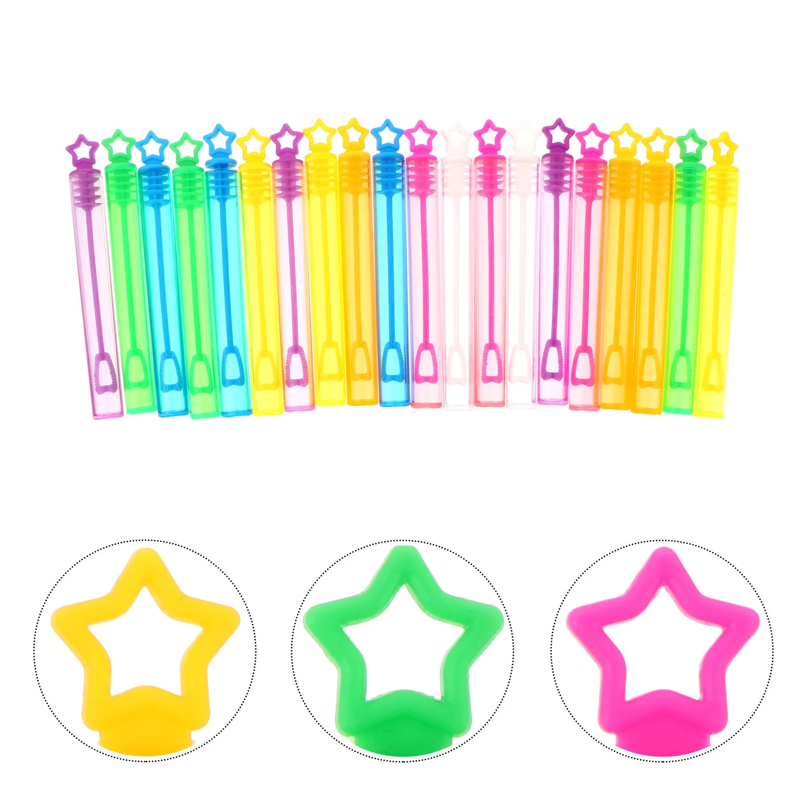 컬러풀 버블 완드 병 세트 20개 빈 튜브와 하트 완드 어린이 파티 선물 생일 선물 장난감 버블 메이커 세트