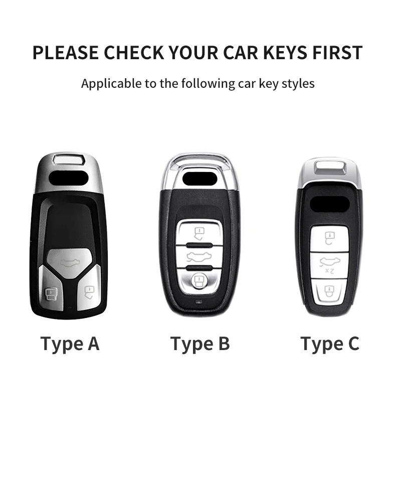 Auto Schlüssel Shell Fob Für Audi A4 A4L A5 Q5 Q7 TT TTS 8S B9 2016 2017 2018 Leder auto Fernbedienung Schlüssel Fall Abdeckung Schlüsselbund Zubehör – Detail 1