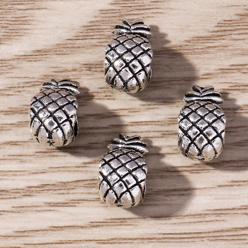 Tusember 30 Stück 6*11mm Legierungs-Ananas-Abstandsperlen für DIY Sterling Armband, handgefertigte Schmuckherstellung, Zubehör – Detail 6