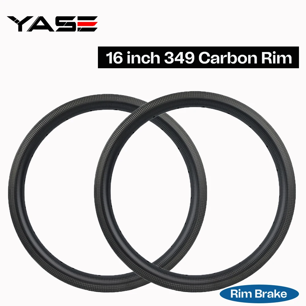 16 Inch Bicycle Wheels 349 Carbon Rim Folding Bicycle Rims 25/30/38mm Depht Clincher BMX Folding Bike Rim