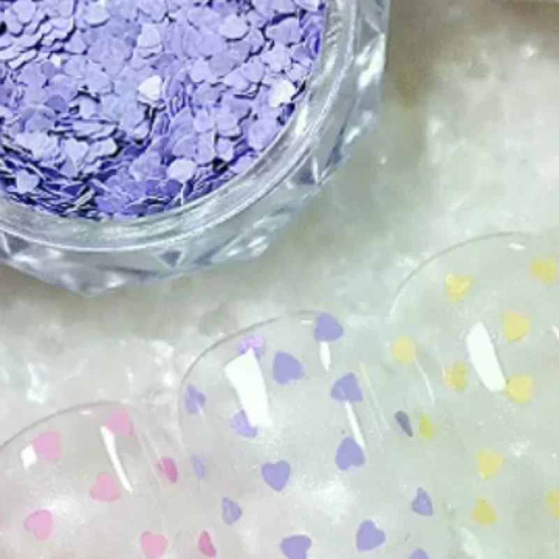 1병 1mm 미니 반짝이는 사랑 네일 글리터 반짝이는 하트 네일 장식 네일 살롱 디자인 귀여운 액세서리 DIY 네일 아트 디자인