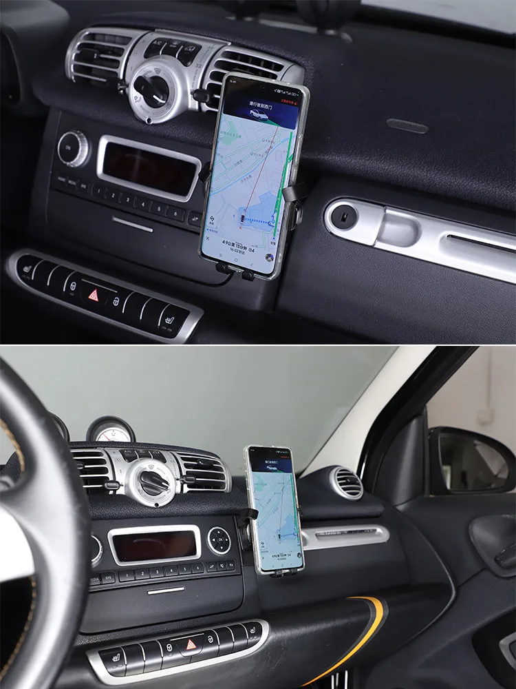 Für mercedes benz smart 2011 fortwo forfour 2011-2015 abs schwarz Autotelefon halter GPS Navigations halterung Innen zubehör – Detail 5