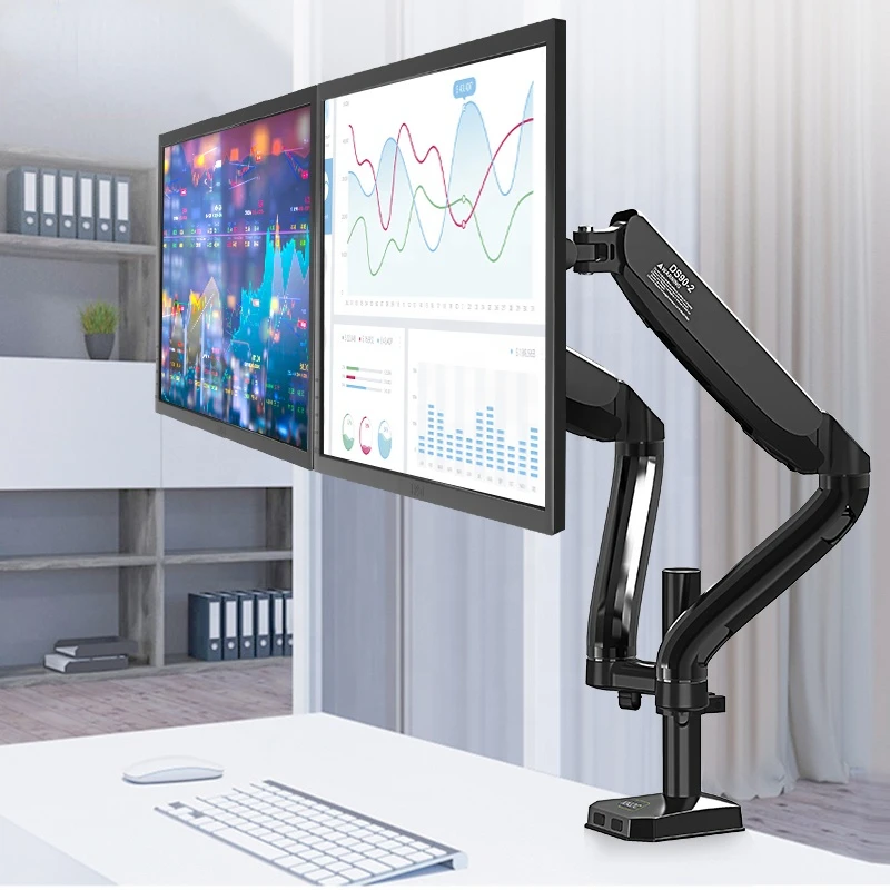 DS90-2 Dual Monitor Arm Bracket Computer Desk Mount Dual Arm Monitor Computer Arm 2 Monitor