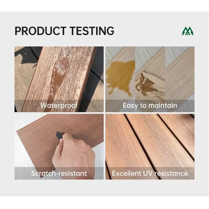 Kép 5: Környezetbarát anti-uv Préselt Terasz Emelet Vízálló Ércamalgámozó páholy kültéri 3d faipari Gabona wpc Emelet Összetett decking