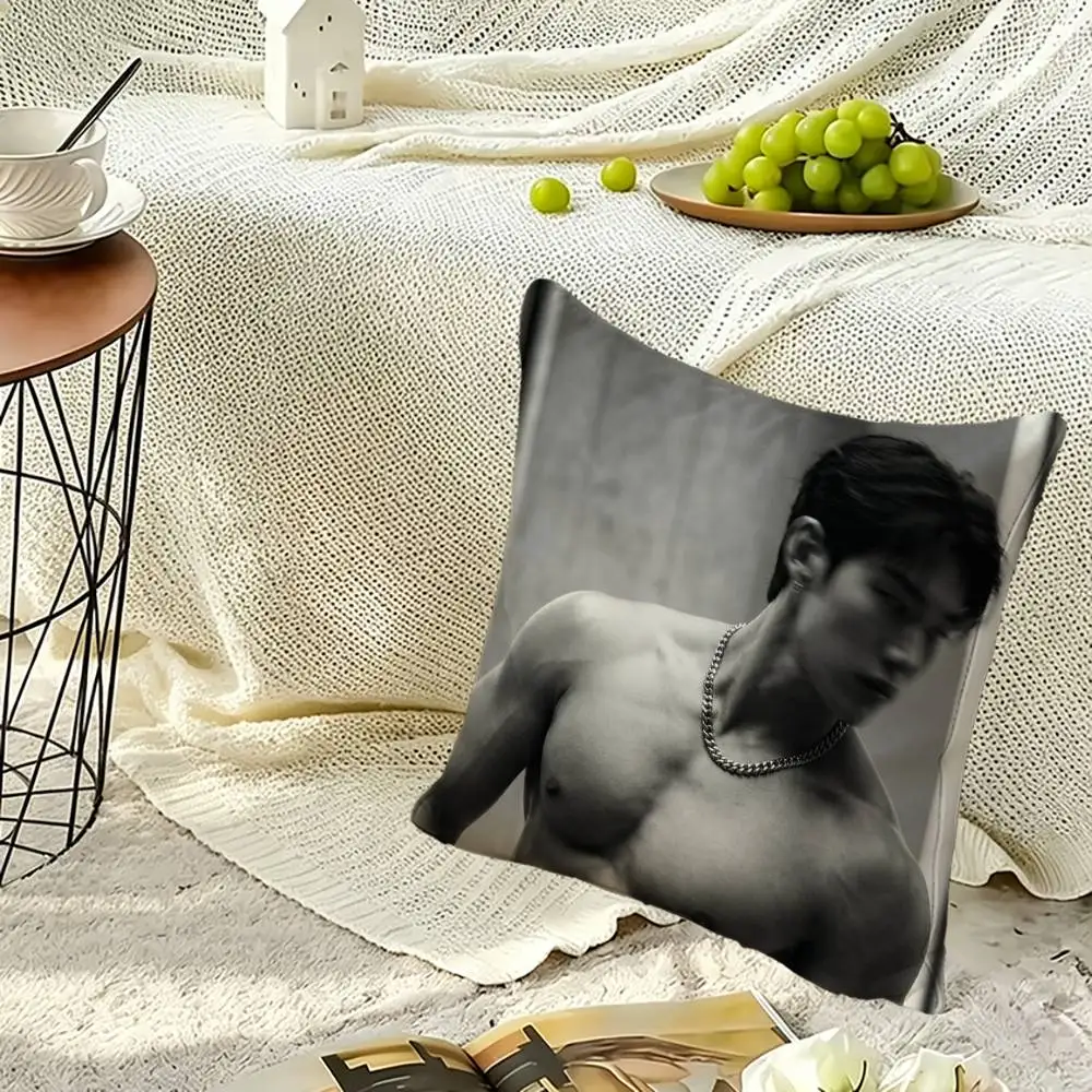 Male Abdominal Muscle Soft Pillow Shell For Sofa Living Space Bedroom Headboard Backrest Square Cushion Cozy