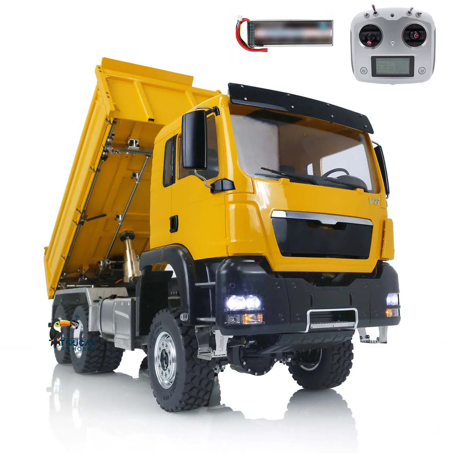 LESU RC Dumper Truck Metal 1/14 Hydraulic Tipper MAN TGS 3-way Radio Control Toucan Car Light Ready to Run Model THZH1322-SMT8