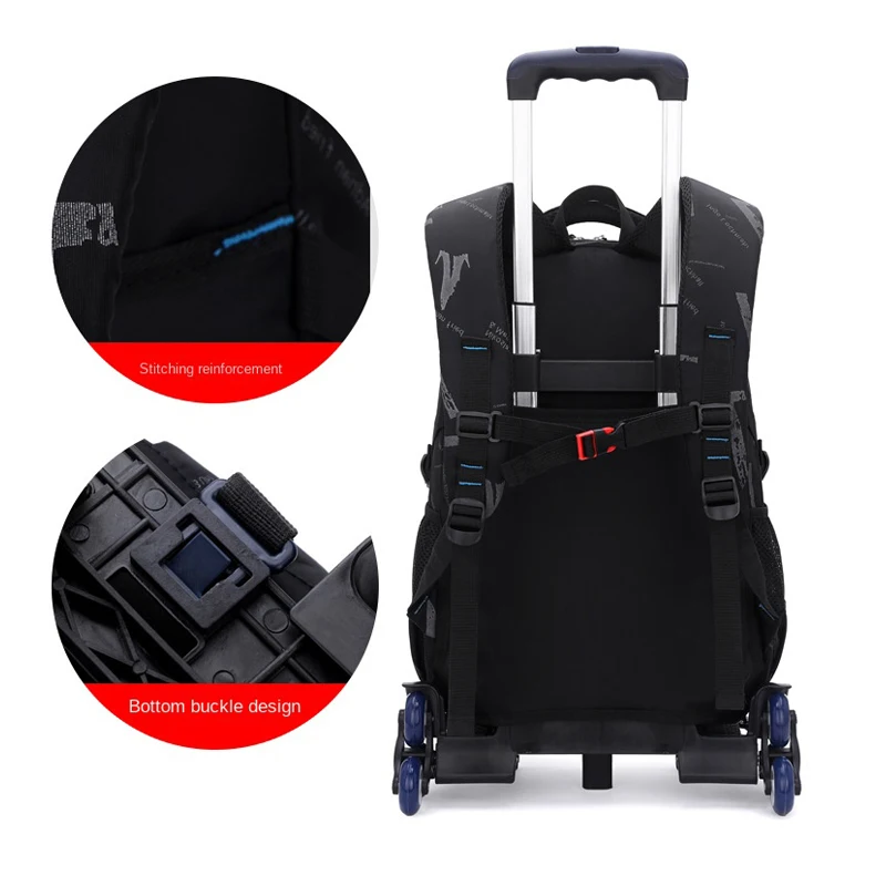 Student School Bag Rolling Backpack Kids Trolley Bag Boys School Backpack with Wheels Children Waterproof wheeled Backpack