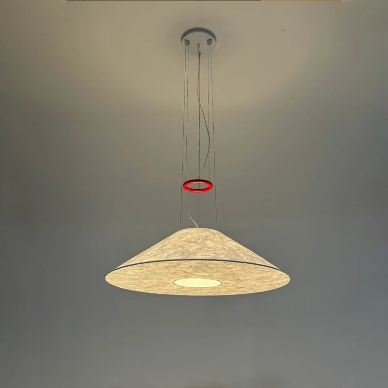 Retro White Adjustable Lift Hanging Light Wabi Sabi DuPont Paper Lamp Maru Pendant Light Living Dining Room Bedroom Lamp