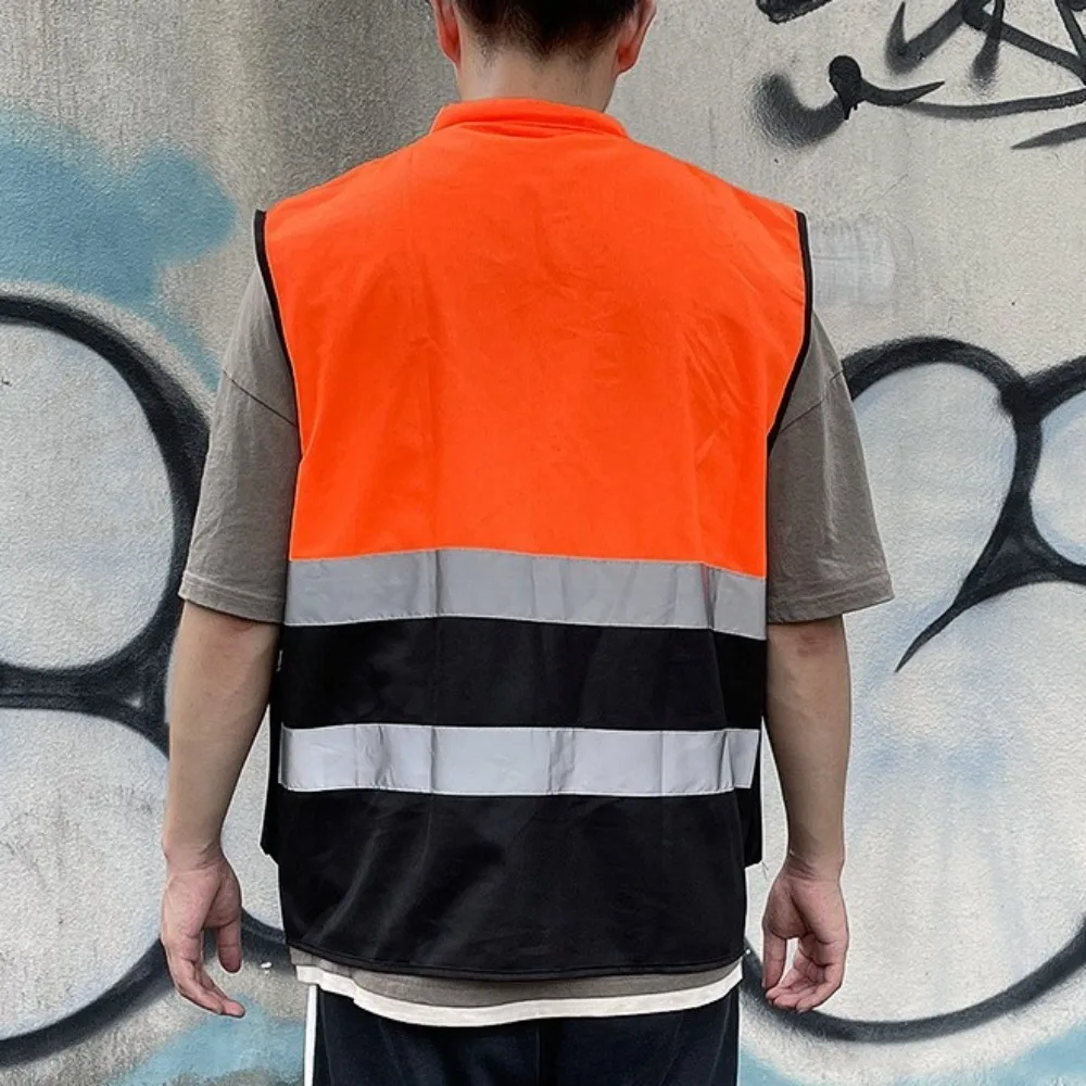 High Visibility Reflective Vest with Pocket One Size Outdoor Safety Clothing Security Warning Safety Running Gear