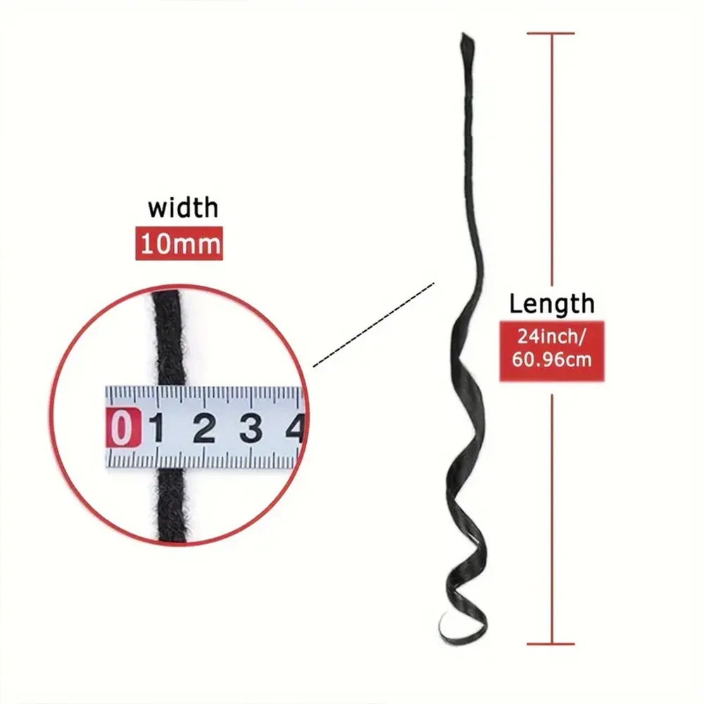 24 Inch Loose Ended Dreadlock Extensions 10Strands Synthetic Single Ended Wavy Dreads Extensions Hippie Style Crochet Dreadlocks