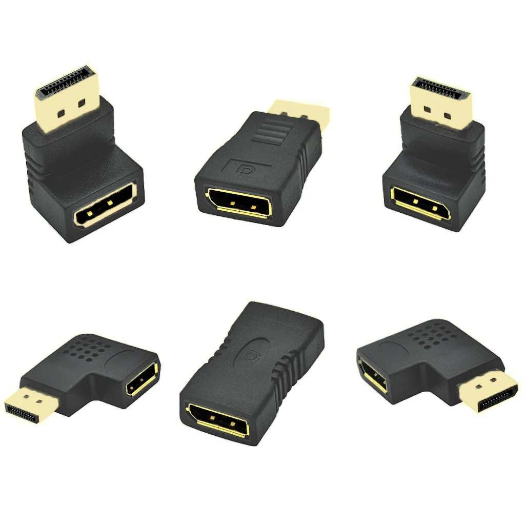 Extensor DisplayPort 90 grados arriba/abajo/Izquierda/ángulo derecho DP conector macho a hembra 4K 1080P adaptador para Monitor de escritorio portátil