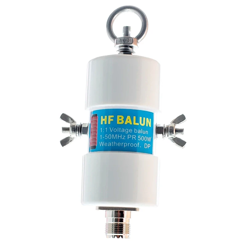 500 W 1:1 wasserdichter HF-Balun für 160 m – 6 m Bänder (1,8–50 MHz), wasserdichter DIY-Umkehr-V-Antennen-Kurzwellenantennen-Balun