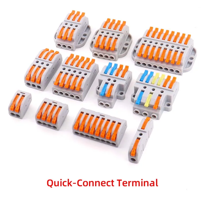 5PCS/10PCS Quick-Connect Terminal Block Branch and Combine Wires Quick-Connect Fittings Light Fixtures 2-in/4-out High Power