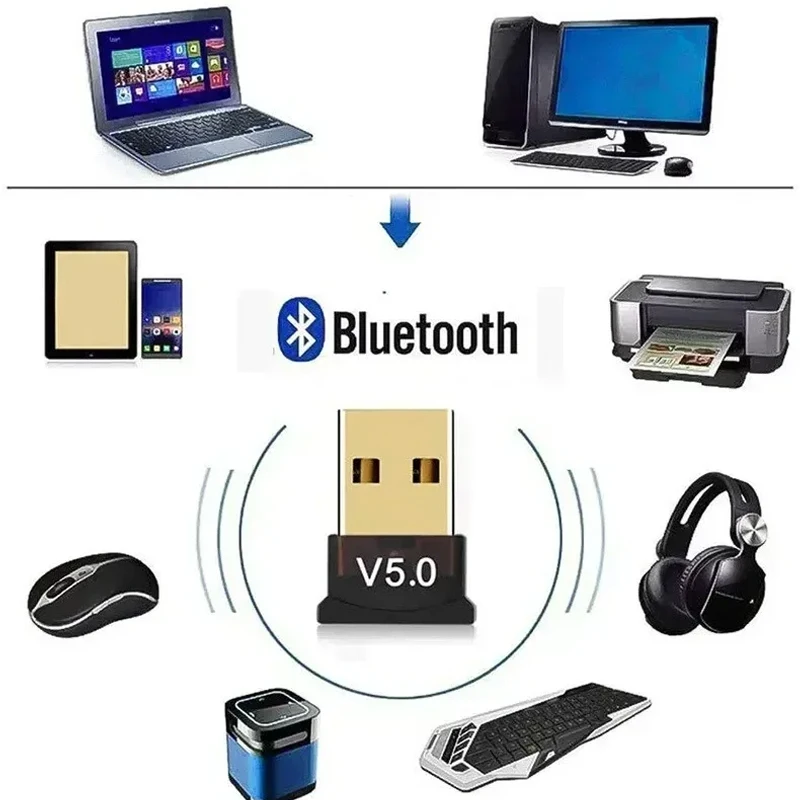 Bluetooth Audio Receiver USB Bluetooth 5.0 Adapter Transmitter Receiver USB Dongle Wireless USB Adapter for Computer PC Laptop