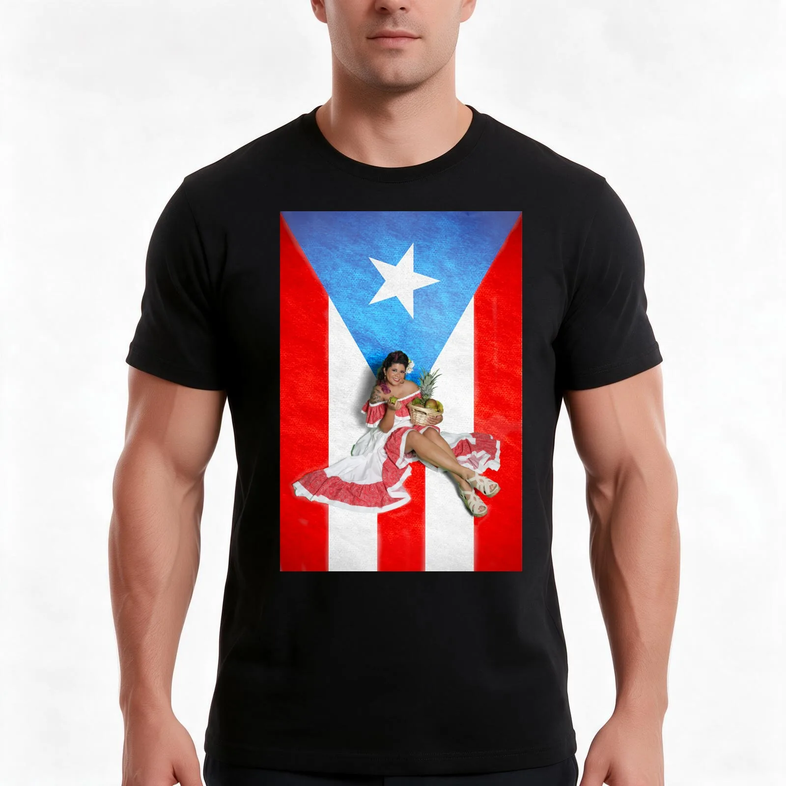 Puerto Rican Pin Up T-Shirt Summer Casual Cotton Tee Oversized Streetwear Tops Vintage Graphic Print Loose Fit Short Sleeve