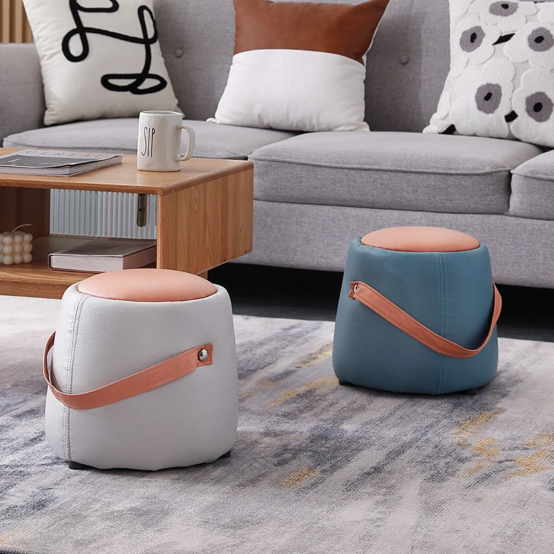 

Small stool solid wood sofa tea table low children's living room round