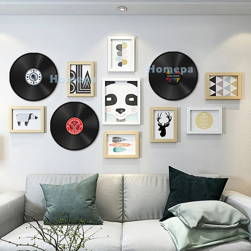 14PCS 1950's Rock and Roll Music Party Decoration Paper Record Cutouts Craft Room Aesthetic Wall Decor for 50s Retro Music Lover