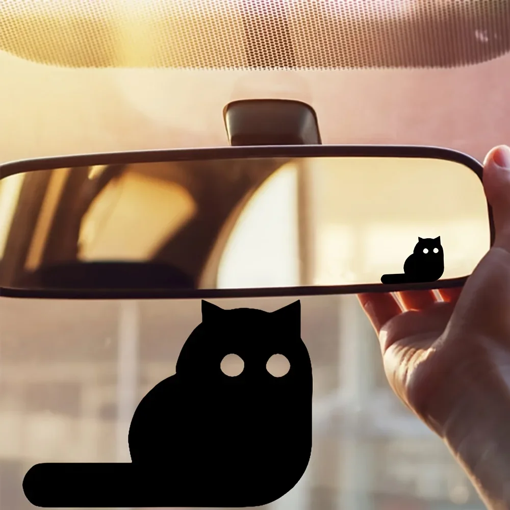 4PCS/Set Minimalist Cat Waterproof Vinyl Stickers Cute Kitten Decals Black White Pink For Car Laptop Helmet