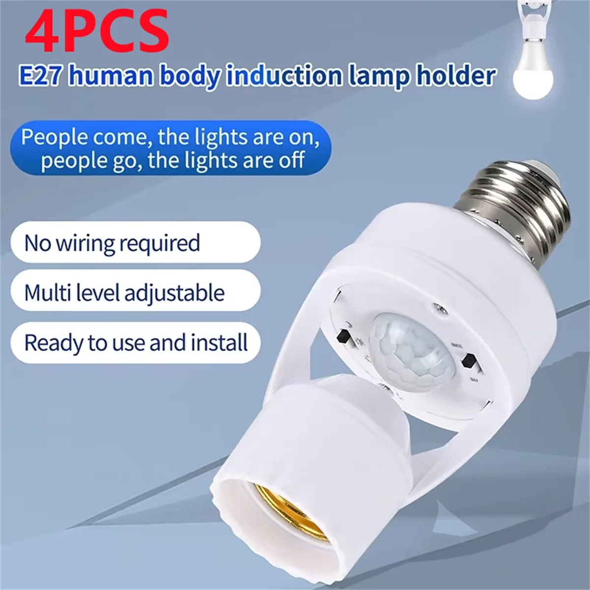 

E27 Plug Socket Switch Base AC 110V/220V 360 Degrees PIR Induction Motion Sensor PIR infrared Human Led Bulb light Lamp Holder