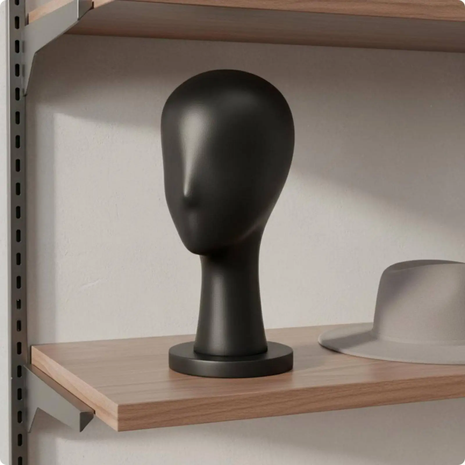 Hat Display Stand White Fiberglass Head Mannequin for Hat Storage Retail Boutique Showcase Counter Holder