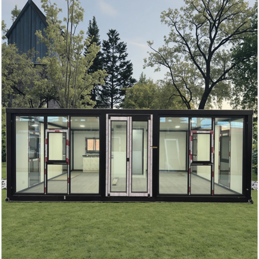 Villa Prefabricated Modular House As Outdoor Garden Glass House Floor To Ceiling Window Container House For Hotel