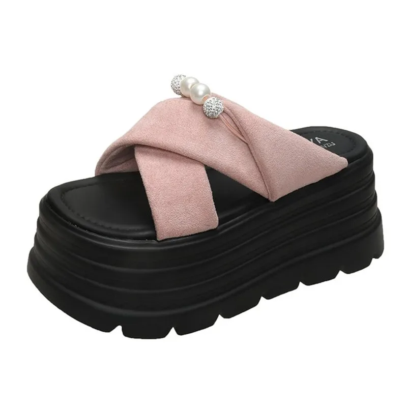 أحذية مصممين النعال النسائية منصة الشرائح الصخر الزيتي الإناث 2025 Sabot الصيف أحذية الشاطئ السيدات النعال صنادل أرضية النساء #5