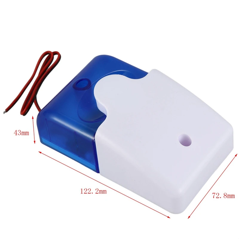 3X Wired Strobe Warning Siren DC 12V Sound Alarm Flashing Light Sound Siren Horn Home Security Alarm System 115DB Blue
